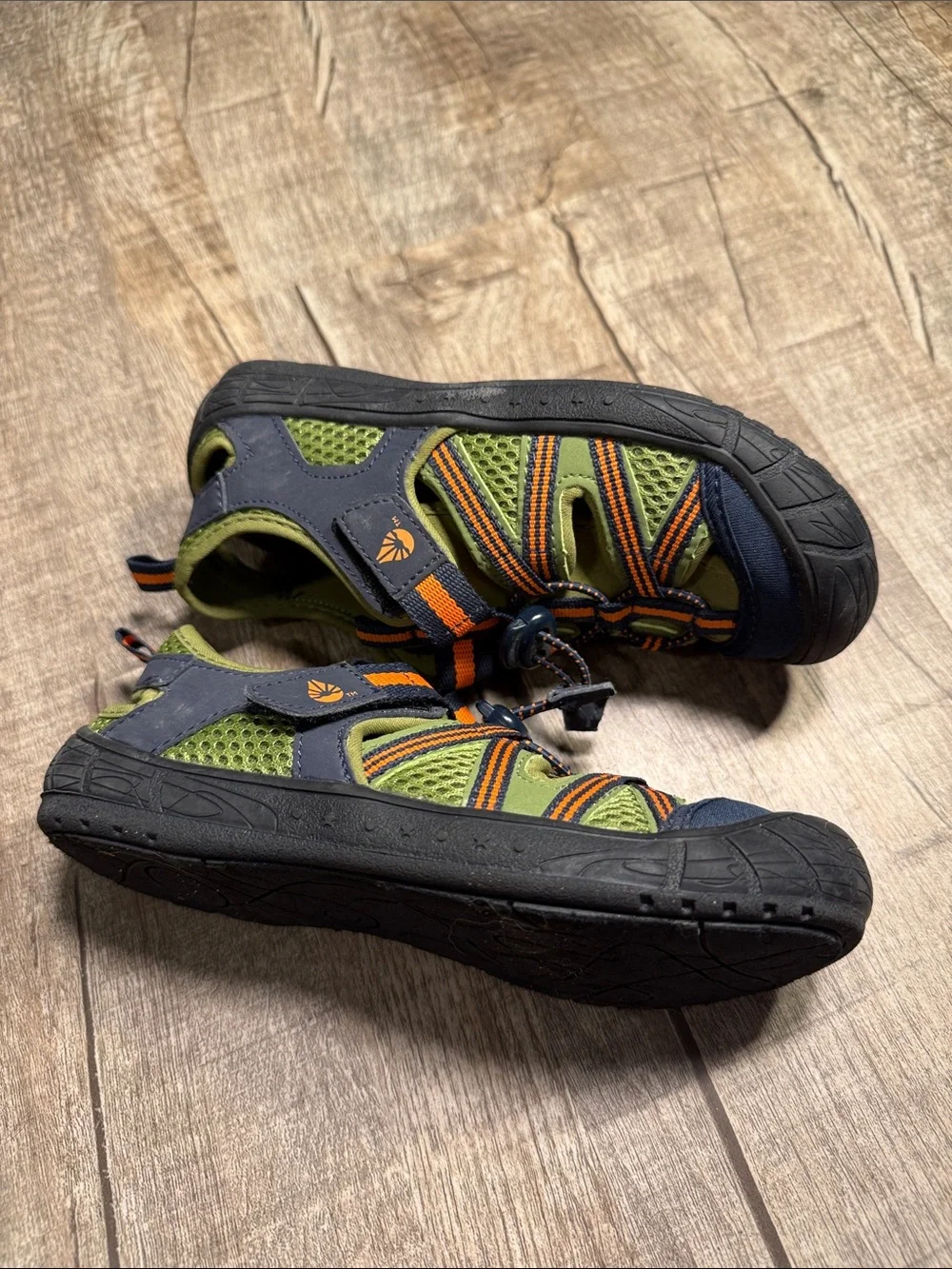 5/$15 O’Rageous Kids Outdoor Sandals - Navy, Olive & Orange size 1